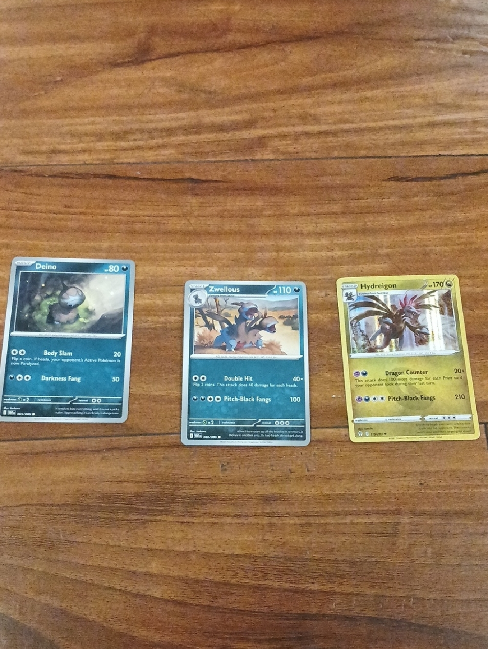 Pokémon Trading Cards - Deino, Zweilous, Hydreigon (Set of 3)